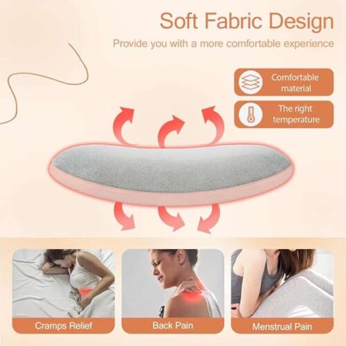 WRQIOO Heat Pad for Period Pain Relief, 9 Heat Levels and Massage Modes Portable Heating Pad