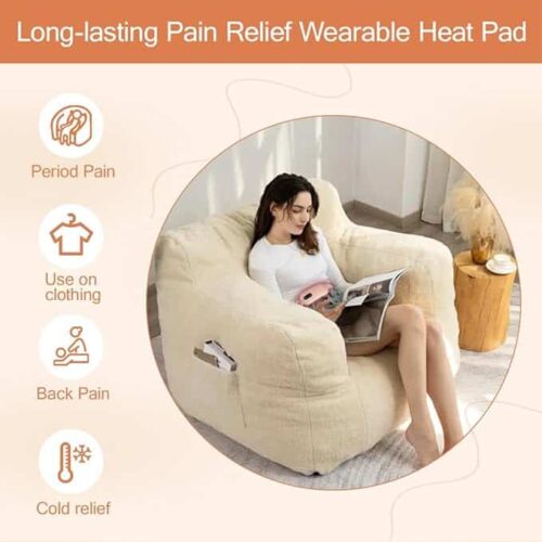 WRQIOO Heat Pad for Period Pain Relief, 9 Heat Levels and Massage Modes Portable Heating Pad
