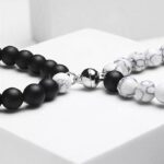 Stylish Couple Bracelets Black & White Magnet