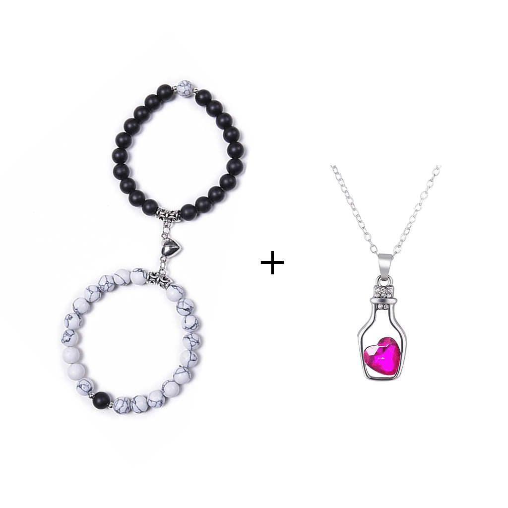 couple bracelet and pendant