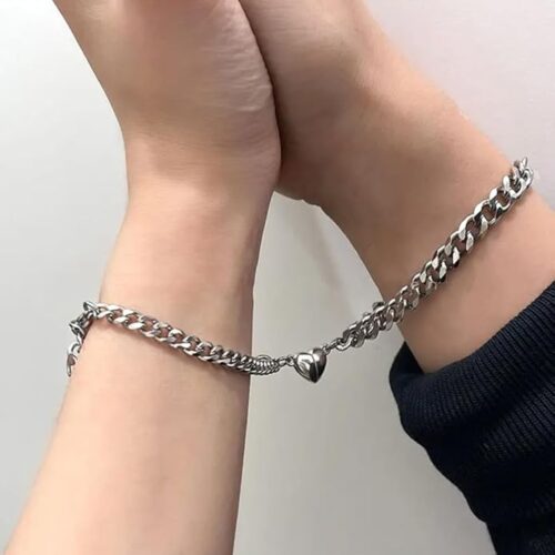 2PCS Matching Heart Bracelets for Couples Long Distance