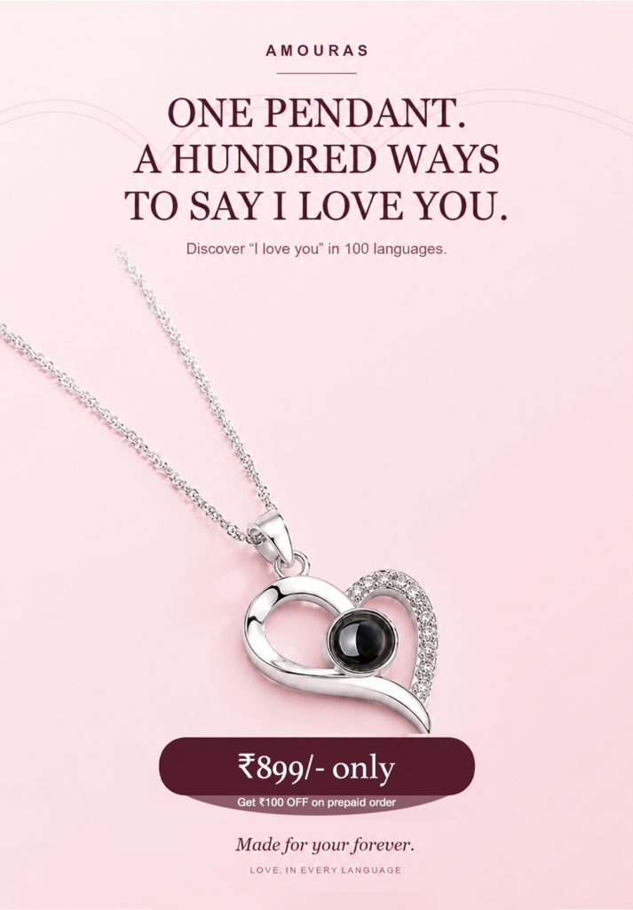 Amouras- I love you in 100 language pendant